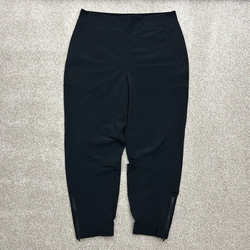 Athleta Women's Size 14 Jogger Pants Black Zip Up Ankle Area EUC - Picture 2 of 8